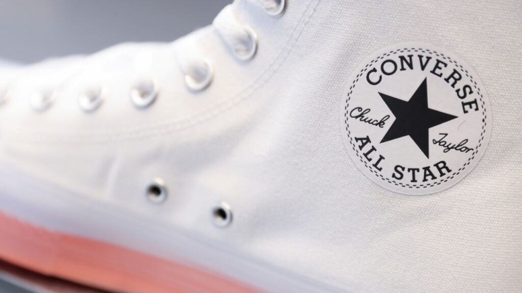 Converse shoes, owned by Nike, are seen at their store at the Woodbury Common Premium Outlets in Central Valley, New York, U.S., February 15, 2022. REUTERS/Andrew Kelly