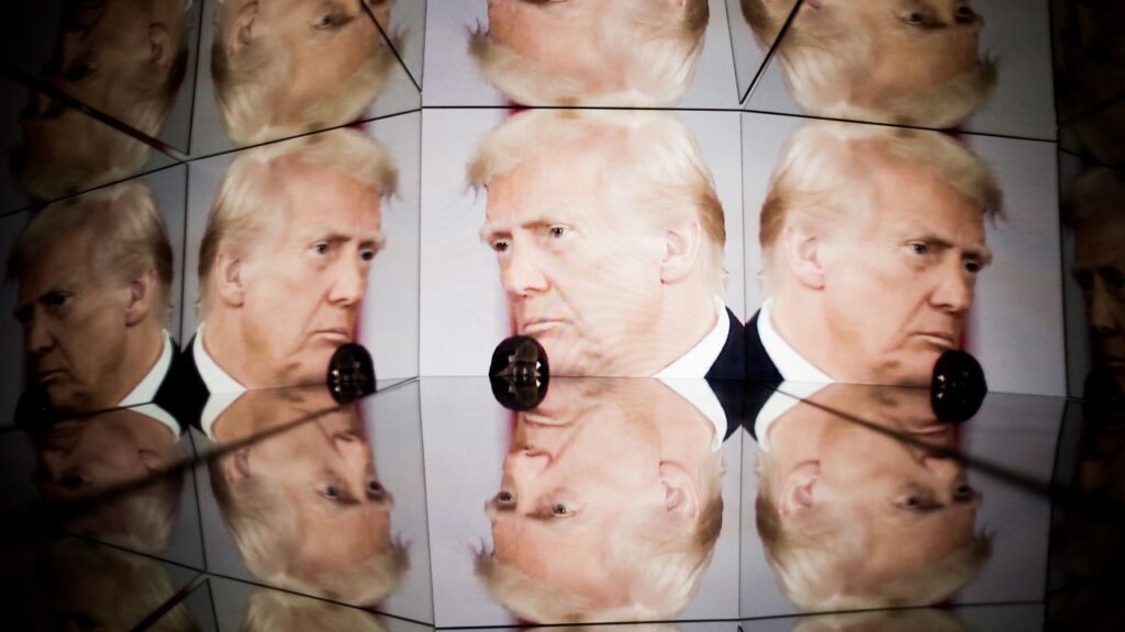 Replicated mirror images of President Donald Trump