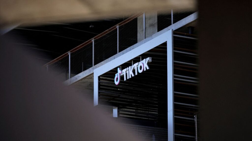 The logo of TikTok is displayed on the company offices in Culver City, California, U.S., April 2, 2025. (REUTERS/Daniel Cole)