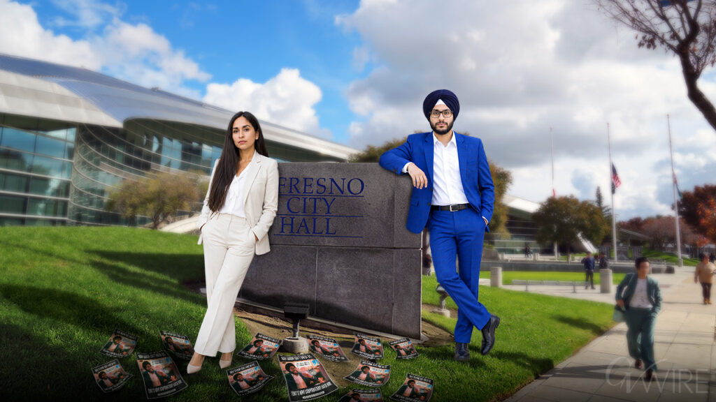 Composite image of Ariana Martinez Lott and Nav Gurm at Fresno City Hall
