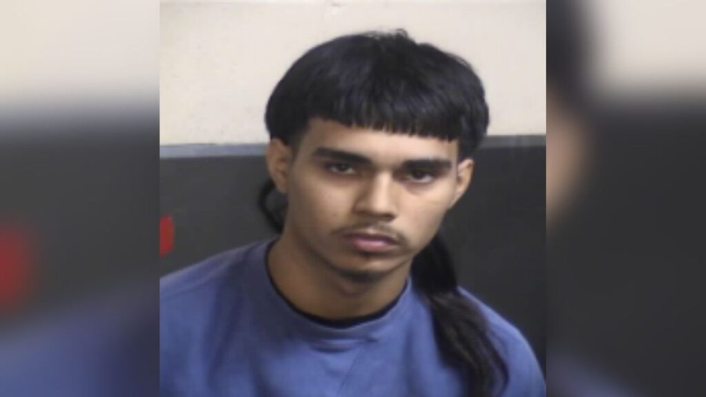 Fresno police arrested Danny Lamas (pictured), 19, in connection with a December 2025 shooting that killed Mariano Cabrera and wounded two others. (Fresno PD)