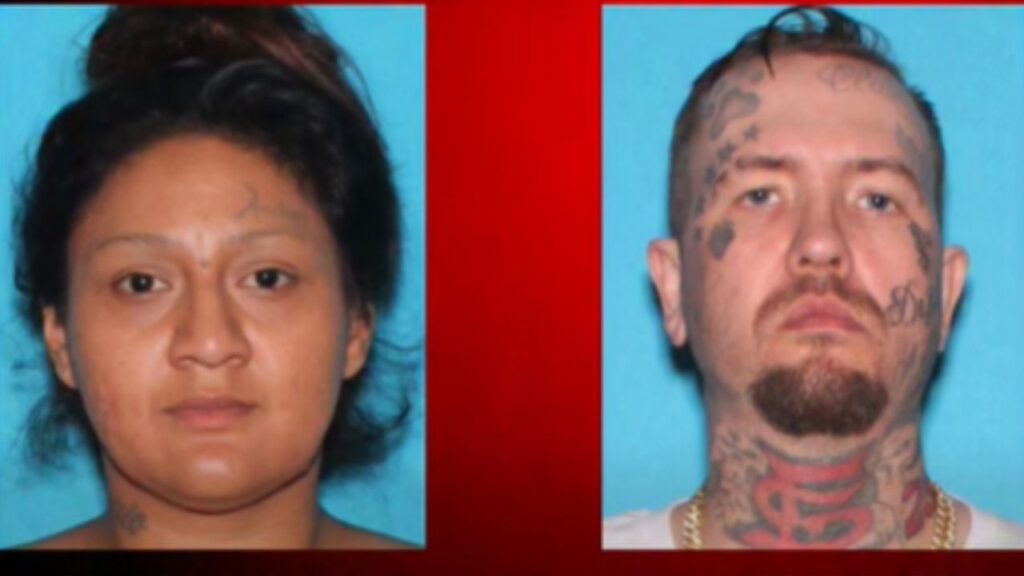 Fresno police arrested Sophia Jacoby (left) and Justin Deger after Jacoby allegedly damaged a woman’s vehicle with a crowbar and Deger later tried to persuade the victim to drop the charges. (Fresno PD)