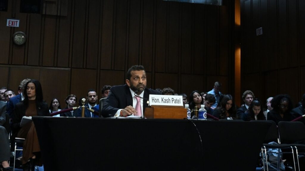 Kash Patel, the FBI director, testifies at a Senate Judiciary Committee oversight hearing on Capitol Hill in Washington on Sept. 15, 2026. Patel temporarily halted some cooperation with the agency’s counterpart in Canada this month after the nation’s public broadcaster reminded its journalists of a longstanding policy not to refer to the Sept. 11, 2001, attacks as “terrorism” without attribution to experts, according to multiple officials with knowledge of the event. (Kenny Holston/The New York Times)