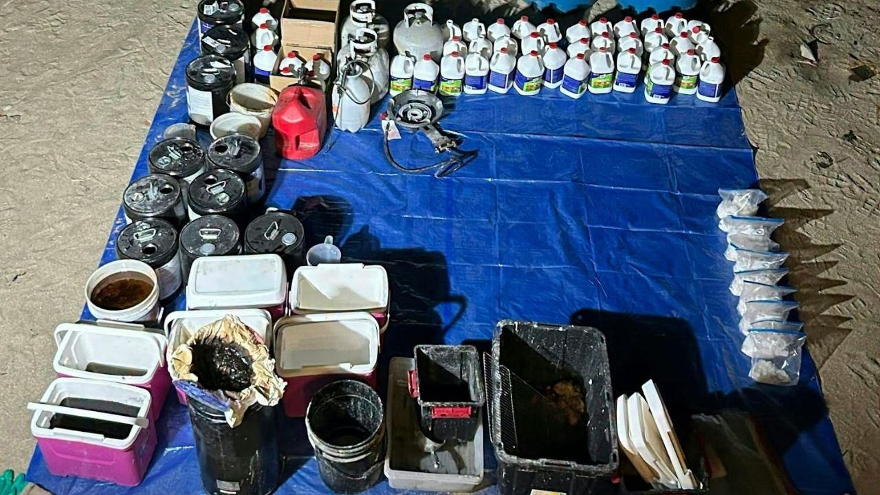 Kern County authorities seized more than 100 pounds of methamphetamine and arrested four people following a lengthy narcotics investigation. (Kern County SO)