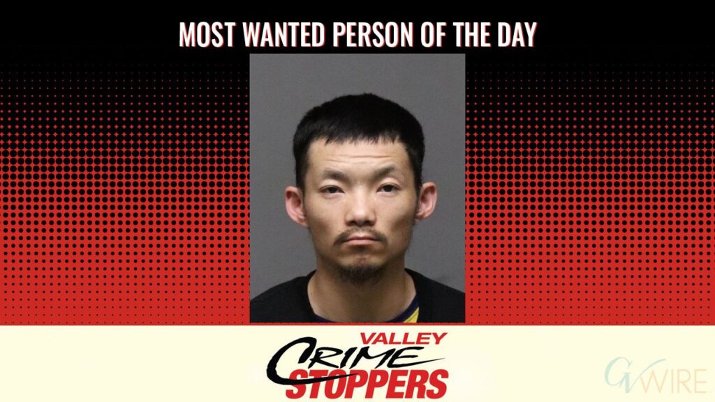 Kevin Lauis Valley Crime Stoppers' Most Wanted Person of the Day for September 17, 2026. (Valley Crimes Stoppers)