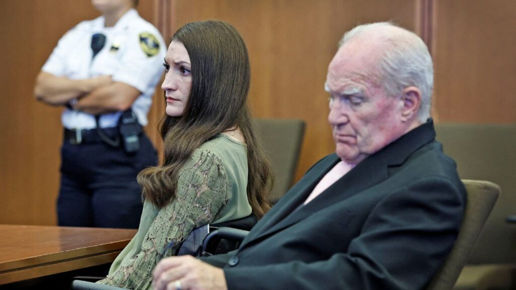 Defendant Lindsay Clancy and attorney Kevin Reddington listen to the judge declare a mistrial, in Plymouth, U.S., September 4, 2026. (Greg Derr/Pool via REUTERS)