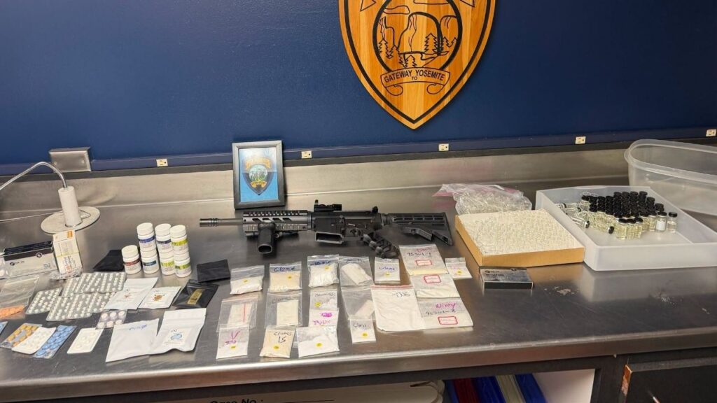 Merced police arrested a suspect after explosion reports led officers to seize explosive devices, illegal fireworks, steroids, and a short-barreled rifle. (Merced PD)
