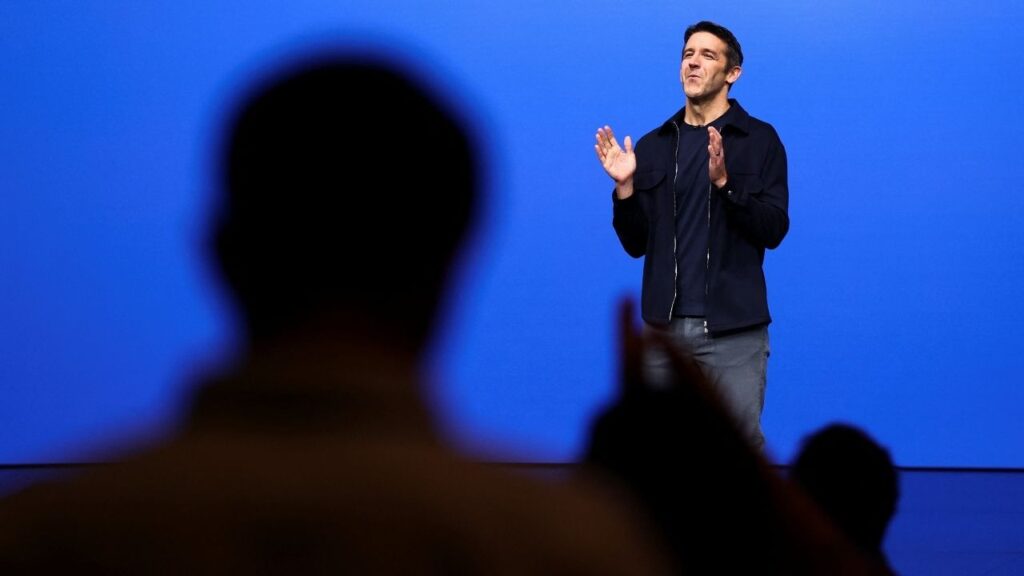 New Apple CEO John Ternus speaks as Apple holds an event at the Steve Jobs Theater on its campus in Cupertino, California, U.S., September 9, 2026. REUTERS/Carlos Barria