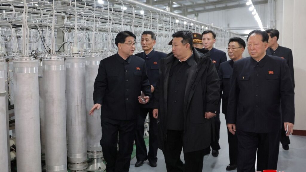 North Korean leader Kim Jong Un visits the country's nuclear material production base and nuclear weapons institute, at an undisclosed location in North Korea, in this photo released by North Korea's official Korean Central News Agency on January 29, 2025. (Reuters File)