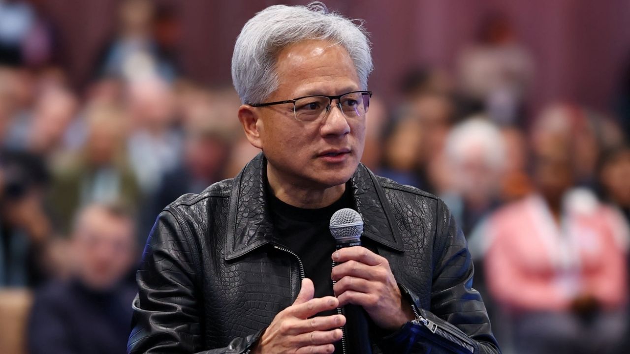 Nvidia CEO Jensen Huang speaks at Dreamforce 2026 summit in San Francisco, California, U.S., September 15, 2026. REUTERS/Carlos Barria