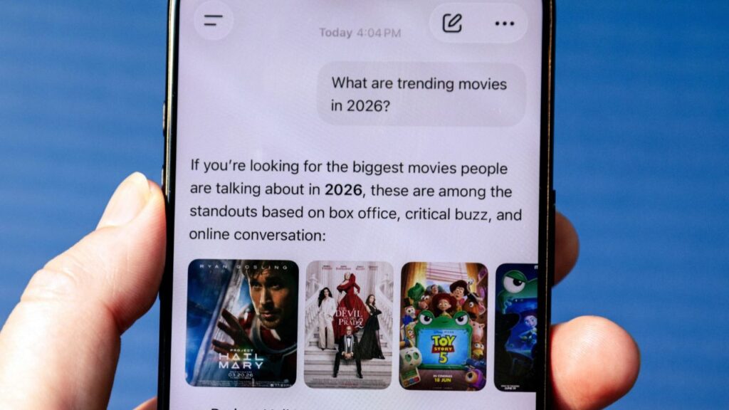 OpenAI’s ChatGPT is displayed on a smartphone in New York on July 2, 2026. Researchers have reported a bug to OpenAI that would allow people to access a ChatGPT user’s entire private chat logs. (Eric Helgas/The New York Times)