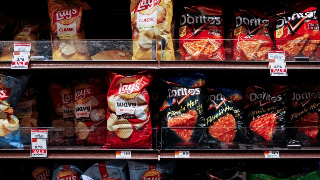 Lay’s and Doritos products sit on shelves in a supermarket in the Brooklyn Borough of New York City, U.S., February 03, 2026. (REUTERS/Adam Gray)