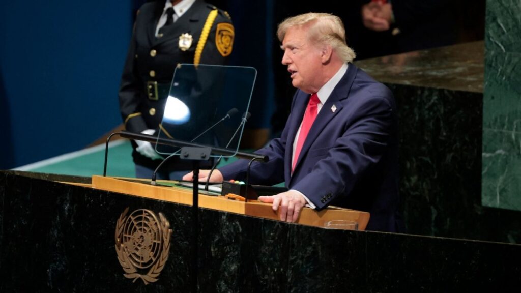 President Donald Trump addresses the 81st United Nations General Assembly (UNGA), in New York City, US, September 22, 2026. REUTERS/Kylie Cooper