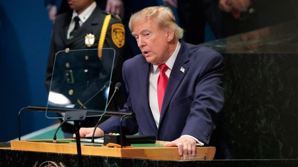 President Donald Trump addresses the 81st United Nations General Assembly (UNGA), in New York City, US, September 22, 2026. REUTERS/Kylie Cooper