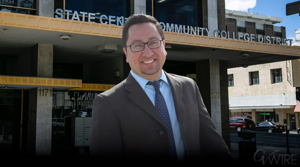 Composite image of Rob Fuentes and State Center Community College District building
