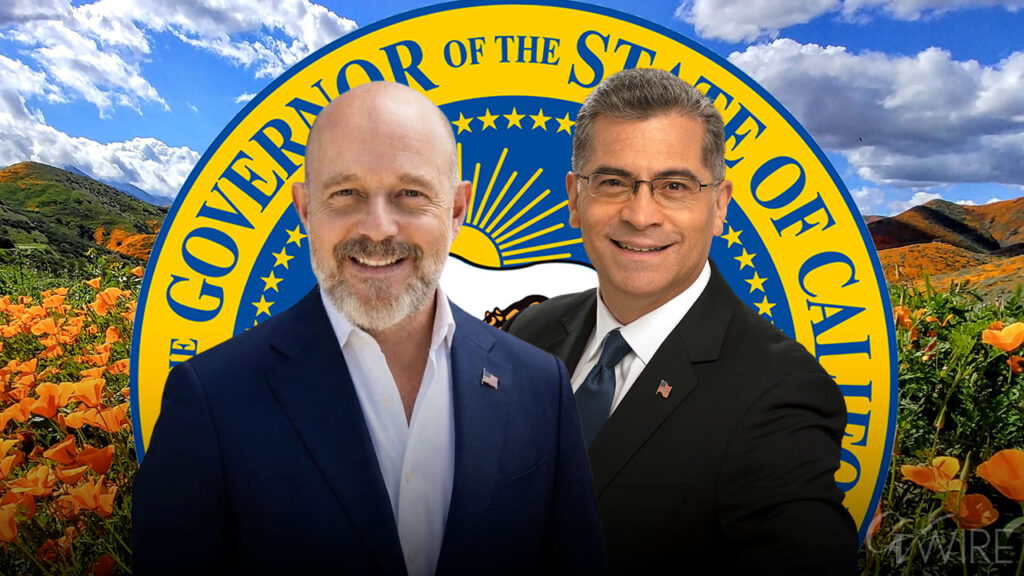 Composite image of California gubernatorial candidates Steve Hilton and Xavier Becerra
