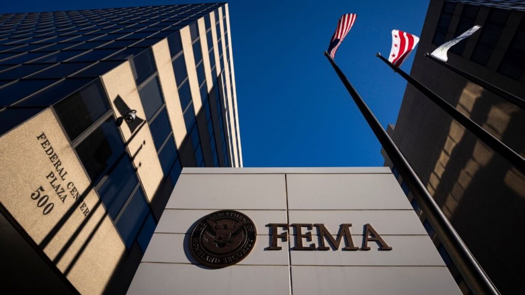 The Federal Emergency Management Agency headquarters in Washington, May 31, 2026. Unionized FEMA workers won a big victory in federal court in September, but the ruling isn’t likely to stop the Trump administration’s plans to push more of the agency’s work to the states, potentially shedding more jobs. (Al Drago/The New York Times)