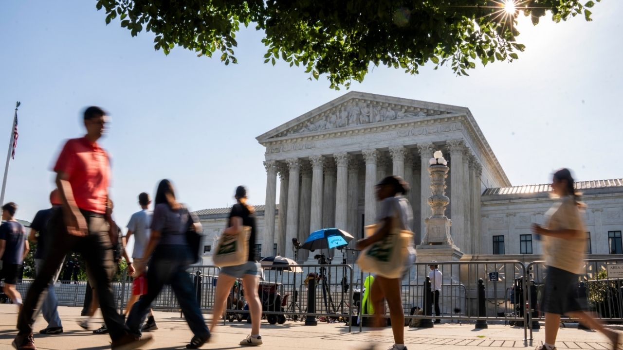 The Supreme Court in Washington, on Tuesday morning, June 30, 2026. Justice Elena Kagan on Tuesday, Sept. 22, 2026, refused to intervene in a high-profile custody battle that has spanned three states and involved difficult questions surrounding surrogacy and abortion. (Allison Robbert/The New York Times)
