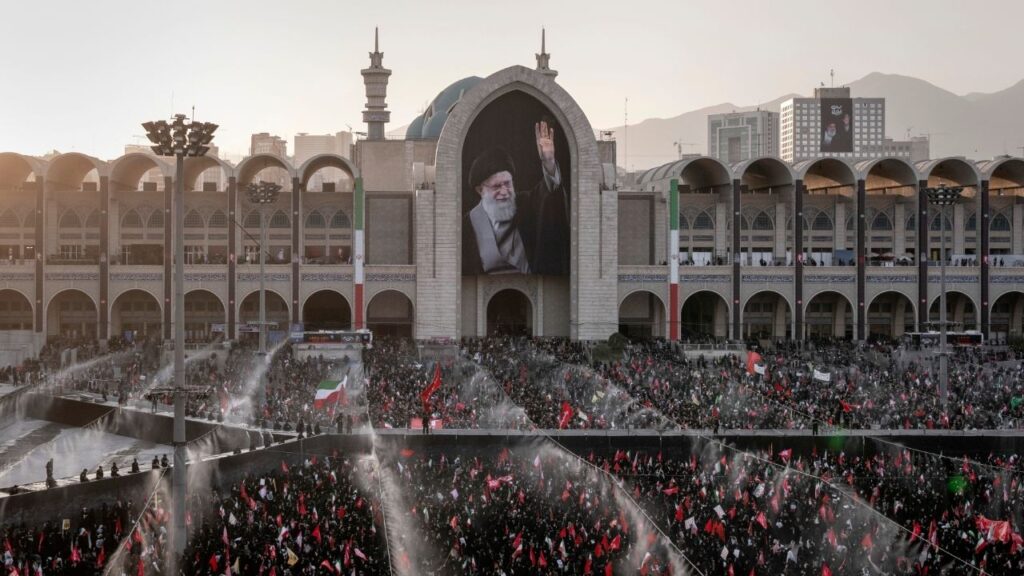 The funeral of Ayatollah Ali Khamenei, at the Grand Mosalla in Tehran, Iran, July 4, 2026. U.S. intelligence agencies believe that Iran has grown more confident in its ability to attack targets in the Middle East and appears determined to continue the conflict for months to frustrate the United States, the New York Times reported on Sept. 4. (Emile Ducke/The New York Times)