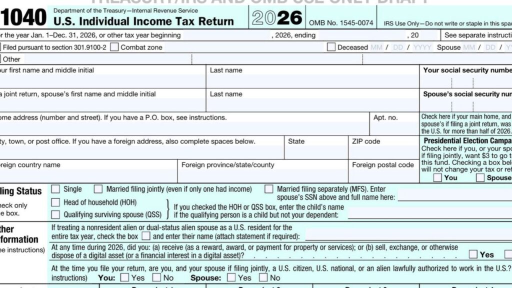 In an undated image provided by The New York Times, a draft version of Form 1040, the primary tax form, includes a new question that asks taxpayers to declare their immigration status. The new question, included on a draft version of the primary tax form, comes as part of an anti-immigrant turn at an agency that long prioritized tax administration. (via The New York Times)
