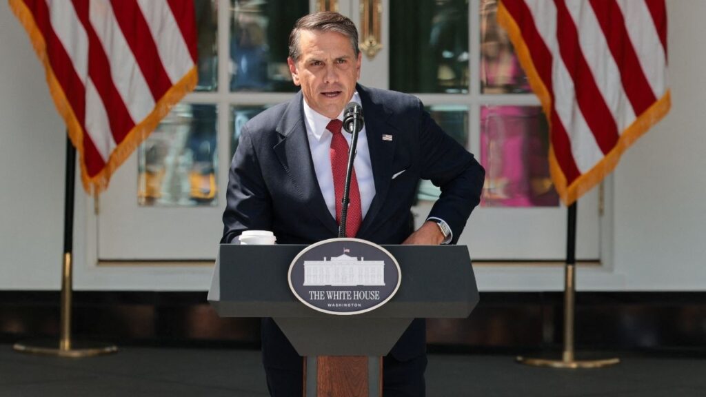 U.S. Attorney General Todd Blanche speaks during a press conference in the Rose Garden at the White House in Washington, D.C., U.S., September 15, 2026. REUTERS/Jonathan Ernst