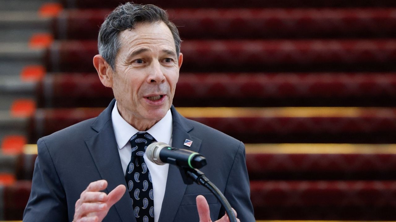 U.S. Senator John Curtis (R-UT) speaks during a press conference at the Presidential Office Building in Taipei, Taiwan, March 30, 2026. (Reuters File)