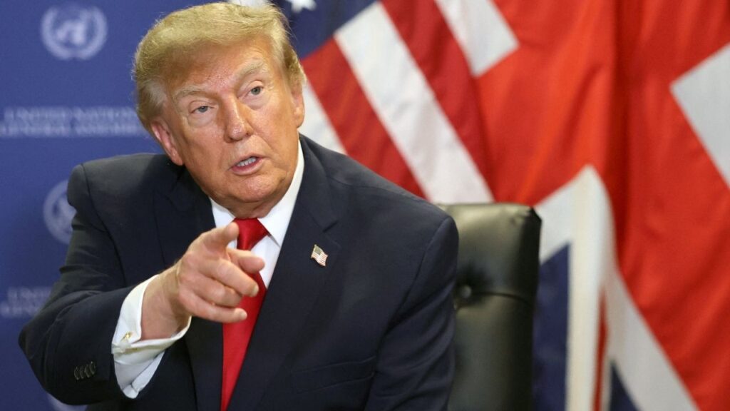 US President Donald Trump gestures on the sidelines of the 81st United Nations General Assembly in New York City, US, September 22, 2026. REUTERS/Toby Melville/Pool