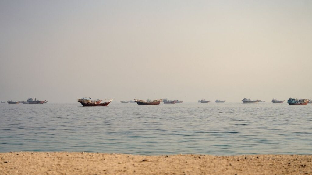 Vessels at the Strait of Hormuz, as seen from Musandam, Oman, September 23, 2026. REUTERS/Stringer