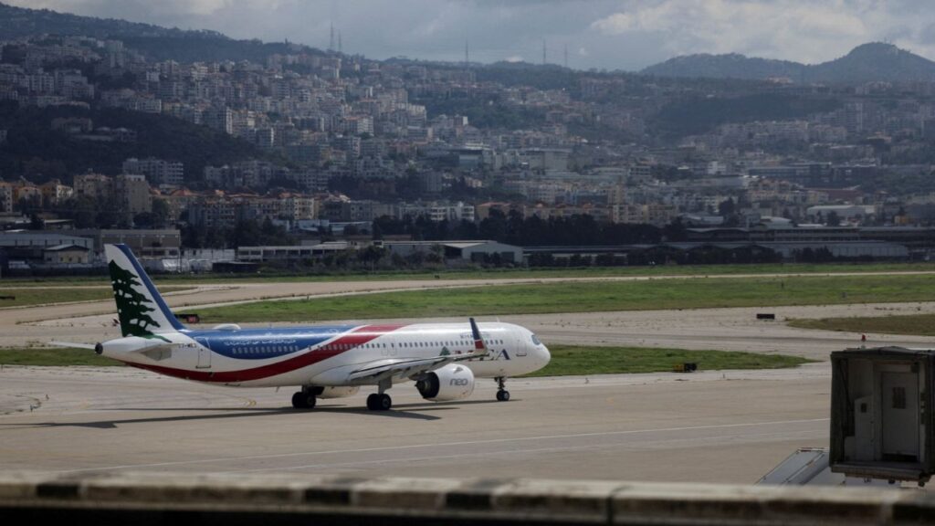 A Lebanese Middle East Airlines (MEA) aircraft on the tarmac at Beirut-Rafic Hariri International Airport, following an escalation between Hezbollah and Israel, amid the U.S.-Israel conflict with Iran, in Beirut, Lebanon, March 4, 2026. (Reuters File)