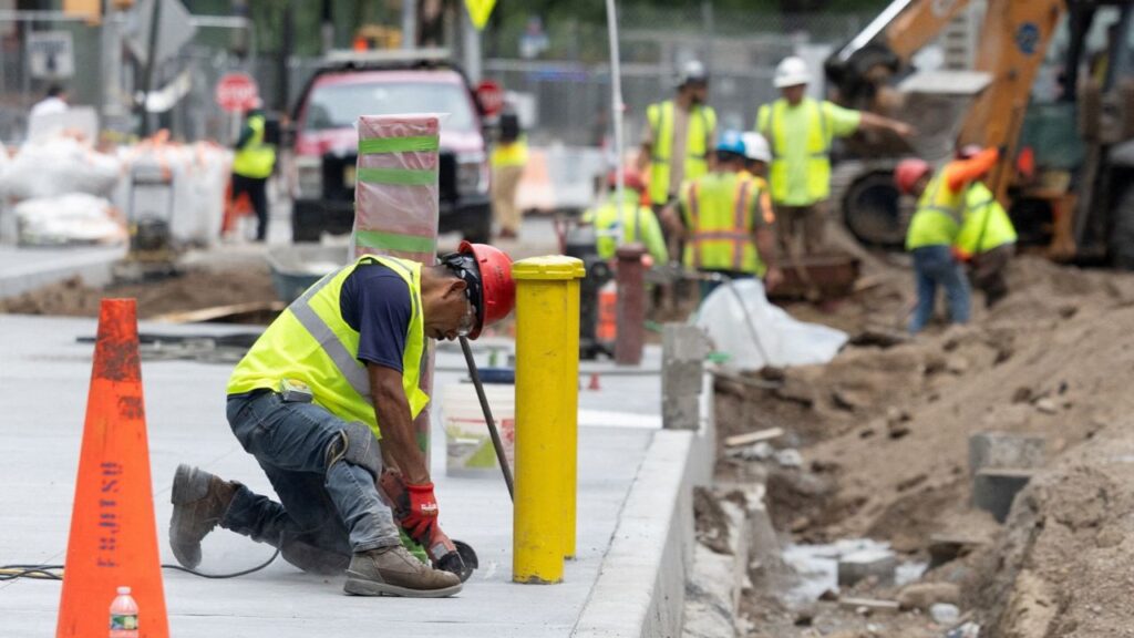 A construction worker in New York City, U.S., August 10, 2026. (Reuters File)