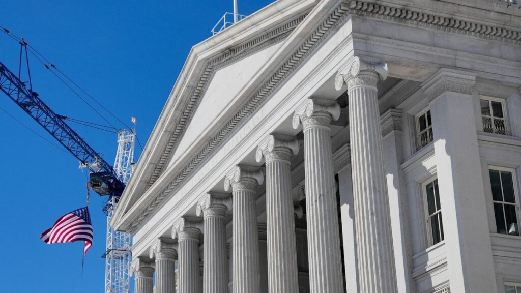 A general view of the Treasury Building in Washington, D.C., U.S., February 1, 2026. REUTERS/Ken Cedeno