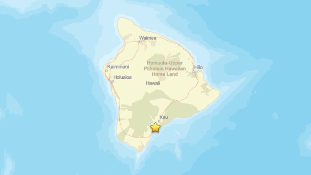 A magnitude 3.1 earthquake struck about 2.5 miles south-southwest of Pāhala, Hawaii, on Friday morning, according to the U.S. Geological Survey. (USGS)