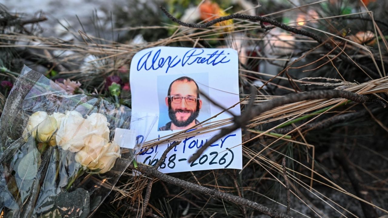 A photo of Alex Pretti at a makeshift memorial in Minneapolis on Jan. 25, 2026, at the site where he was shot and killed by federal immigration agents. Pretti’s Pretti accused the federal government on Oct. 27 of keeping them in the dark about the investigation into their son’s killing. (Victor J. Blue/The New York Times)