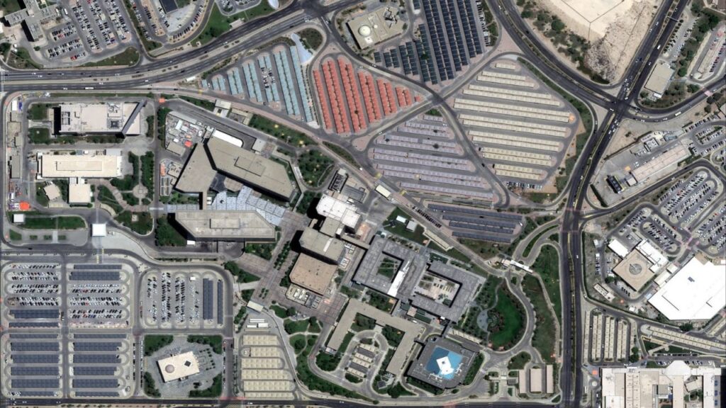 A satellite image taken on July 2, 2026, shows the headquarters of Saudi Arabia's state-owned oil company Saudi Aramco in Dhahran before it was attacked on Tuesday night, October 13, causing what the kingdom's energy ministry said in a statement was a limited fire. Pleiades Neo © Airbus DS 2026/Handout via REUTERS
