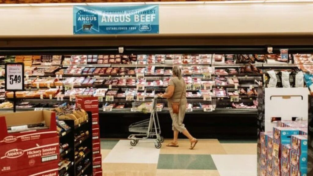 A woman shops at a grocery in Kalispell, Mont., on May 29, 2026. The Consumer Price Index Report, released by the Bureau of Labor Statistics on Oct. 14, 2026, showed overall prices rose 0.6 percent, the largest monthly increase in five months. Compared with the same time last year, prices were 3.7 percent higher. (Aaron Agosto/The New York Times)