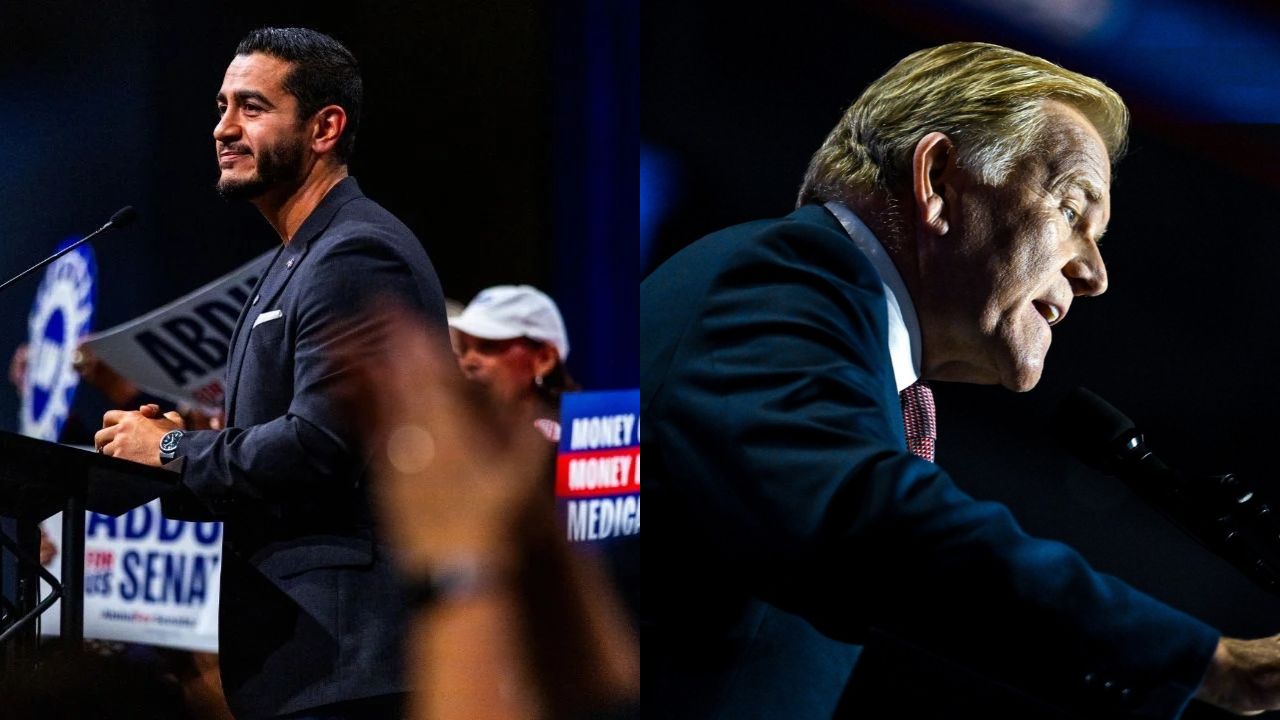 Abdul El-Sayed (left), the Democratic nominee for Senate in Michigan, and former Rep. Mike Rogers, his Republican rival, spent most of their first televised debate rushing to unload a campaign’s worth of attack lines and opposition research.