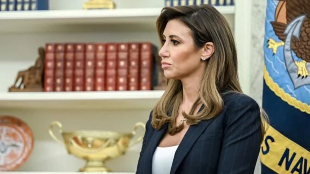Alina Habba in the Oval Office of the White House in Washington, March 28, 2025. Julio Herrera Velutini, a prominent Venezuelan, was seeking clemency — he got it not long after his daughter gave Habba, a lawyer close to President Donald Trump, an extraordinarily lucrative job. (Kenny Holston/The New York Times)