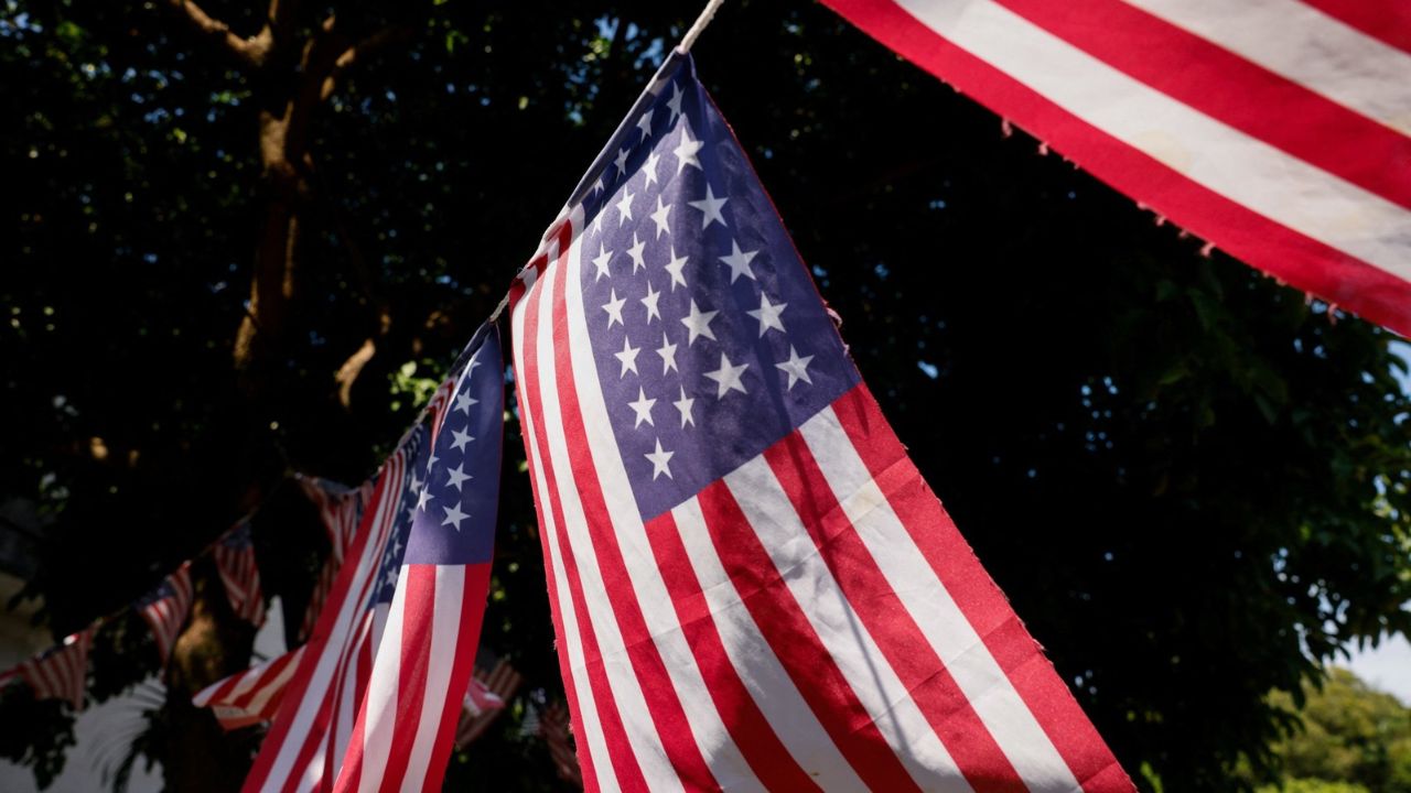 American flags during America's 250th Anniversary Exhibition at Treasure Hill Artist Village in Taipei, Taiwan, September 24, 2026 REUTERS/Ann Wang
