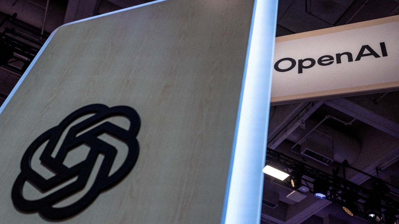 An OpenAI logo is displayed at Moscone Center during the Dreamforce 2026 technology summit in San Francisco, California, US, September 17, 2026. (Reuters File)