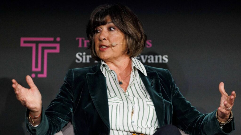 Christiane Amanpour CBE, Chief International Anchor, CNN speaks at the Sir Harry Evans Investigative Journalism Summit in London, Britain, May 15, 2024. REUTERS/Belinda Jiao