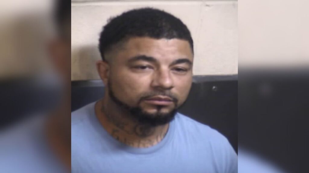 Fresno police arrested Nathaniel Petrillo (pictured), 40, of Los Angeles, Tuesday in connection with the Oct. 10 stabbing death of Jose Alfredo Garcia, 41. (Fresno PD)