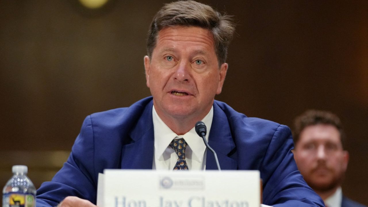 Jay Clayton, U.S. President Donald Trump's nominee to be Director of National Intelligence, testifies during a Senate Intelligence Committee confirmation hearing on Capitol Hill in Washington, D.C., U.S., July 15, 2026. REUTERS/Nathan Howard
