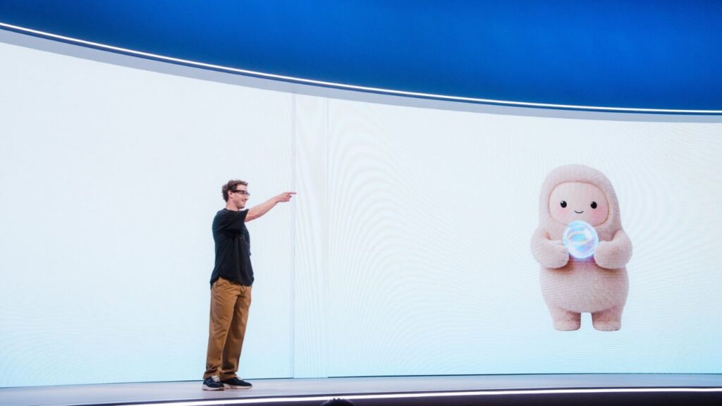 Mark Zuckerberg, the chief executive of Meta, at Meta Connect, the company’s annual new products reveal, in Menlo Park, Calif., on Sept. 23, 2026. Zuckerberg revamped his company’s artificial intelligence division last year after setbacks in developing the technology. (Gabriela Bhaskar/The New York Times)