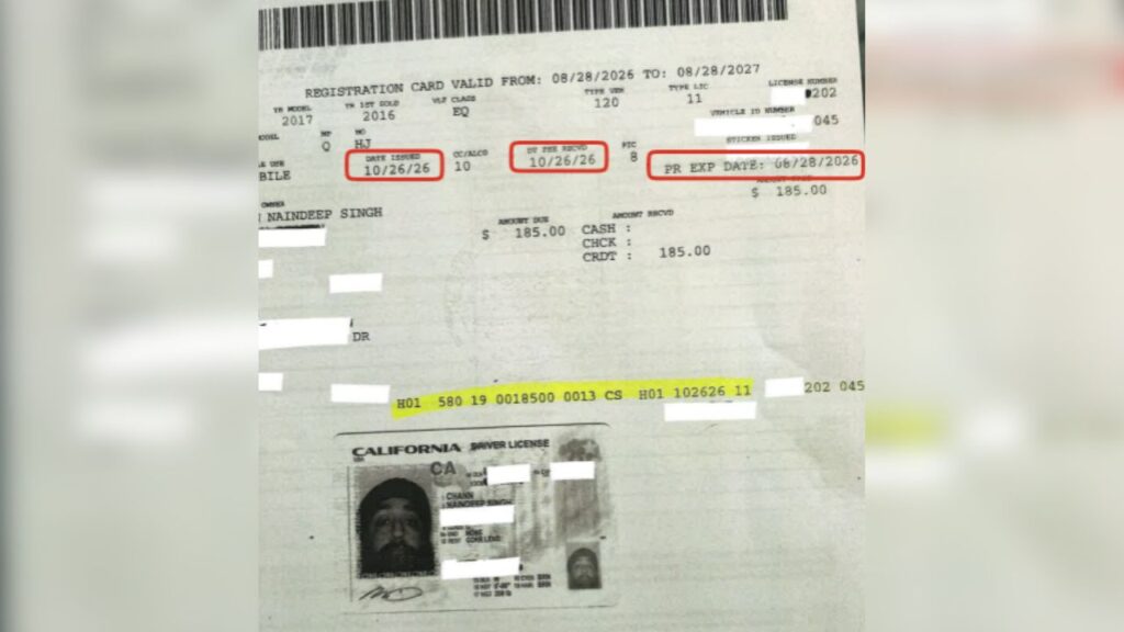 Naindeep Singh's Registration (Fresno PD)
