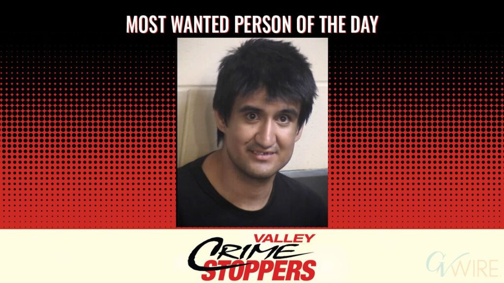 Nicholas Christopher Ortiz is Valley Crime Stoppers' Most Wanted Person of the Day for October 6, 2026. (Valley Crimes Stoppers)