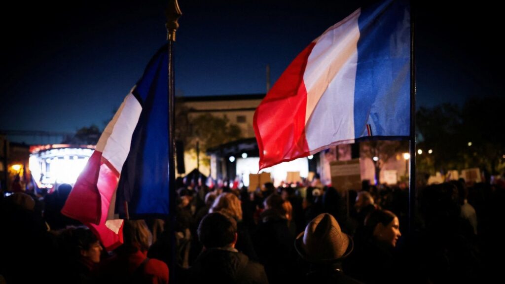 People take part in a citizen gathering in support of victims and to denounce the trivialisation of racist hatred, following the October 23 shooting in Trappes on the outskirts of Paris in which 26-year-old Pengo Bossio Wangi was killed, in Trappes, France, October 30, 2026. REUTERS/Pedro Nunes