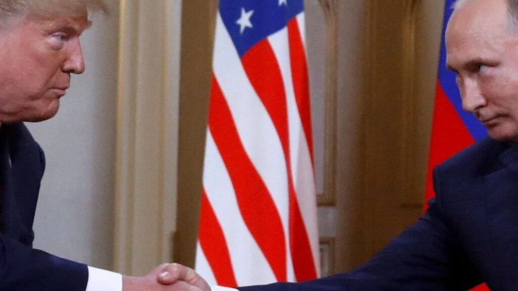 President Donald Trump and Russia's President Vladimir Putin shake hands as they meet in Helsinki, Finland July 16, 2018. (Reuters File)