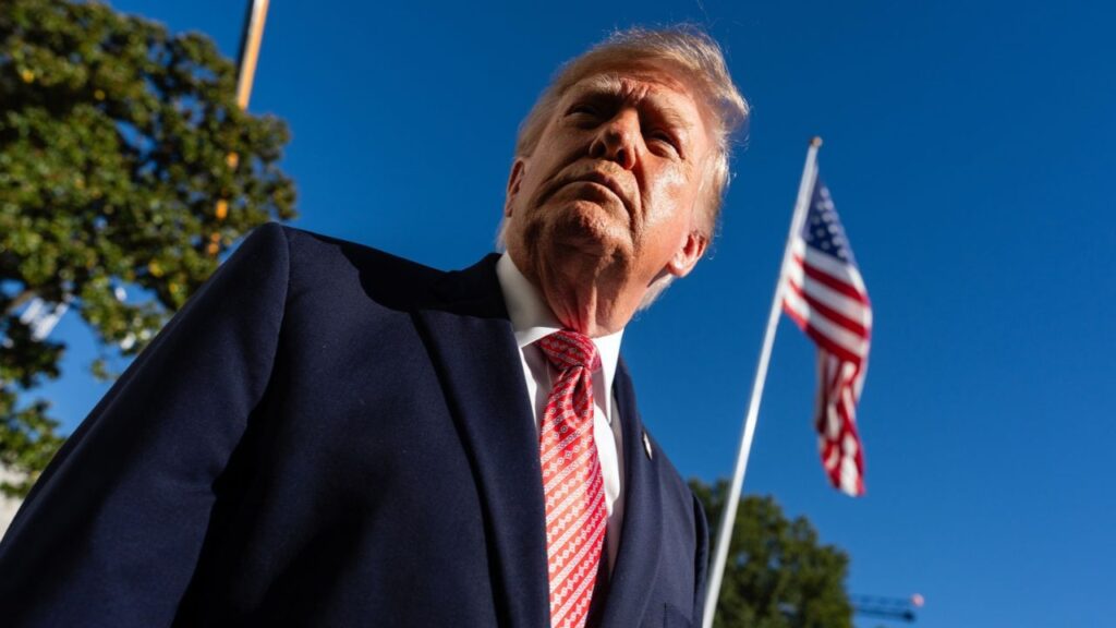President Donald Trump speaks to reporters outside the White House on Monday, Oct. 19, 2026. Throughout this year, Trump has vetoed multiple proposals to return to major combat operations against Iran. (Eric Lee/The New York Times)