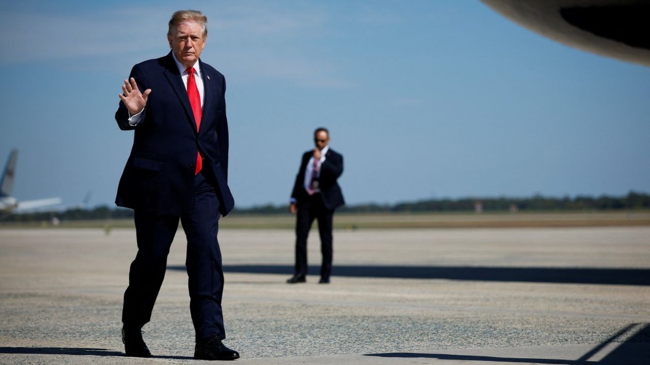 President Donald Trump walks to board Air Force One for a trip to Alaska at Joint Base Andrews, Maryland, US, October 13, 2026. REUTERS/Evan Vucci