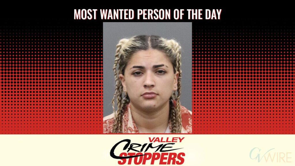 Stephanie Bernice Gutierrez Solorio is Valley Crime Stoppers' Most Wanted Person of the Day for October 1, 2026. (Valley Crimes Stoppers)